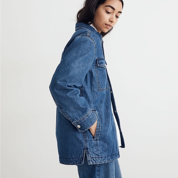 Madewell Quilted-Lining Denim Shirt-Jacket - Picture 3 of 7